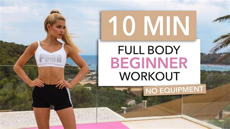 10 Min Full Body Workout Beginner Friendly With Breaks No Equipment I Pamela Reif Youtube