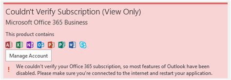 Couldnt Verify Subscription View Only Office 365 Microsoft Community