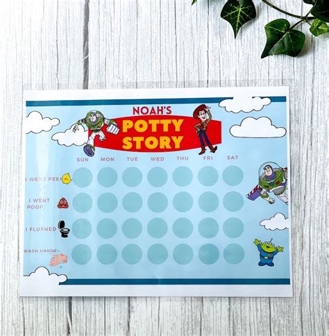 Toy Story Potty Training Chart Printable Toilet Training Etsy