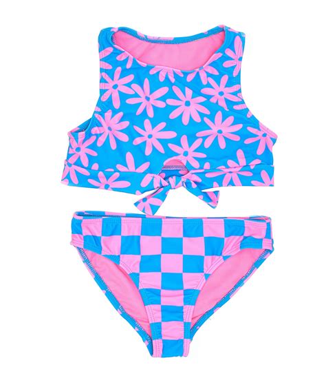 Angel Beach Big Girls 7 16 Graphic Mix Tankini 2 Piece Swimsuit Dillard S