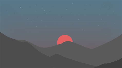 Minimalist Mountain Sunset Artistic Minimalism 4k Hd Minimalism