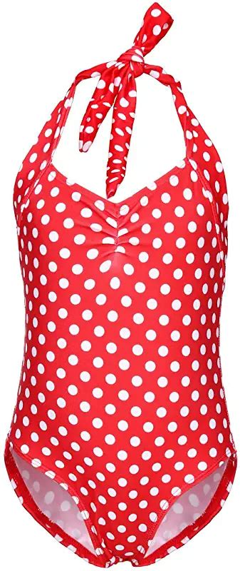 Amazon Com Girls Red Polka Dot One Piece Swim Suit In 2021 Polka