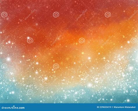 Red Colorful Galaxy Night Sky With Sparkle Stars Background Stock