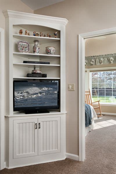 Corner tv unit stand cabinet, rustic chunky solid wood handmade. corner built in tv cabinet | Built in tv cabinet, Corner ...