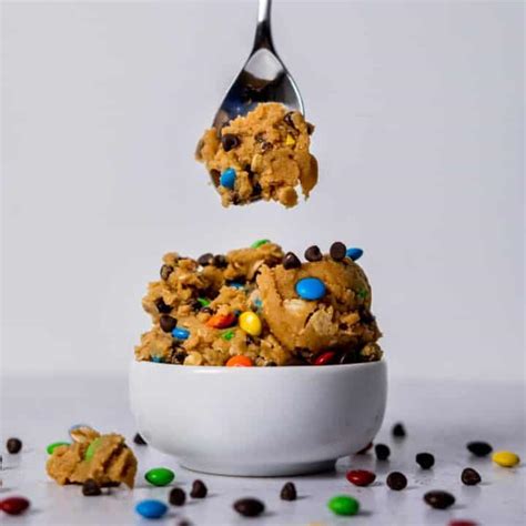 Me use parchment paper to line cookie pan so no crumbs to clean. Edible Monster Cookie Dough - Broken Oven Baking Company