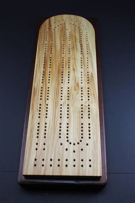 Wood Cribbage Board Card Game Handmade 2 Player Spalted Maple Etsy