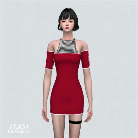 Sims4 Marigold Tt Off Shoulder Mini Dress • Sims 4 Downloads