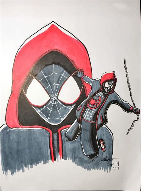 Miles Morales Drawing Spidermanps4 Vrogue