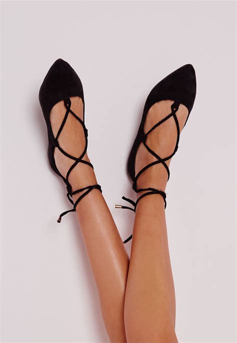 missguided faux suede lace up pointed ballerina flats black lace up shoes black shoes prom