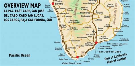 Overview Map Of Southern Baja Los Cabos Guide La Paz Baja California Map 