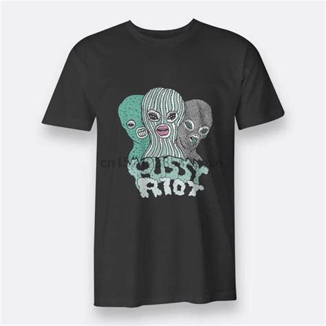 The Punk Rock Pussy Riot Short Sleeve Regular Tees Black Mens T Shirt