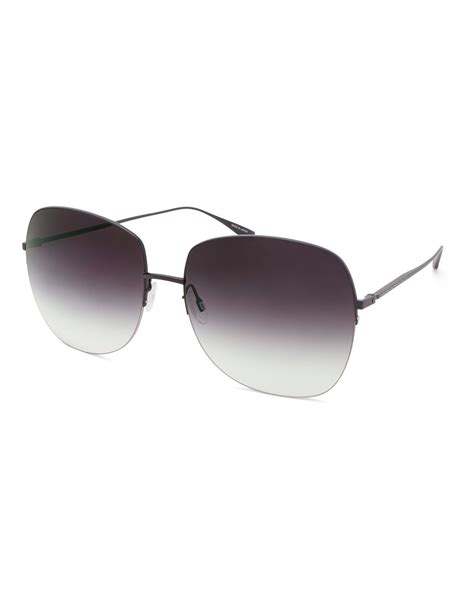 Barton Perreira Harmonia Round Rimless Titanium Sunglasses In Black