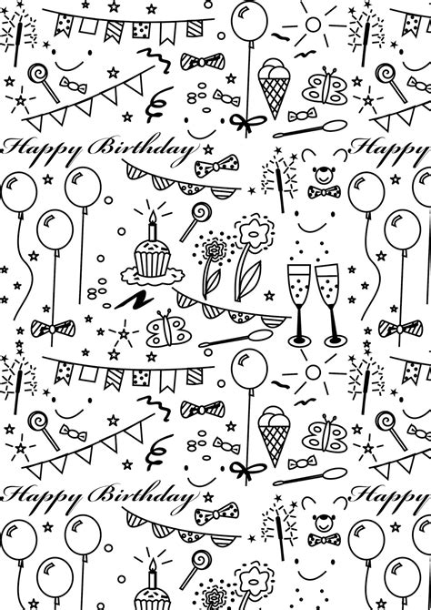 Do you want simple coloring pages that are easy to color, but still challenging enough to be entertaining? Free printable birthday coloring paper - ausdruckbares ...