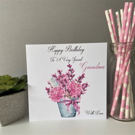 Personalised Handmade Female Birthday Card Mum Grandmother Etsy Uk