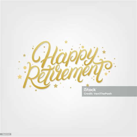 Happy Retirement Hand Written Lettering Stock Illustration Download