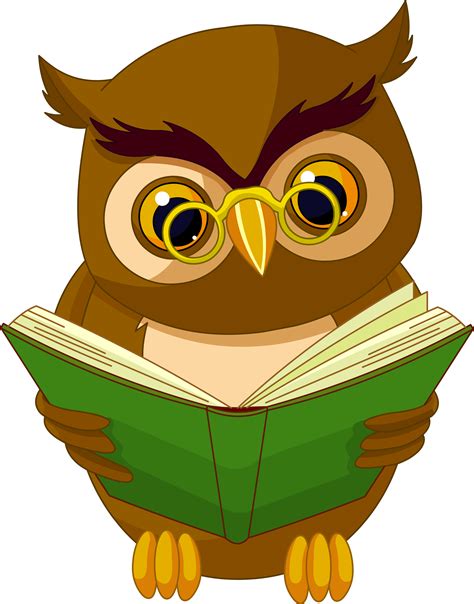 Owl Animated Cartoon Drawing Animation Transparent Owl With Book Png