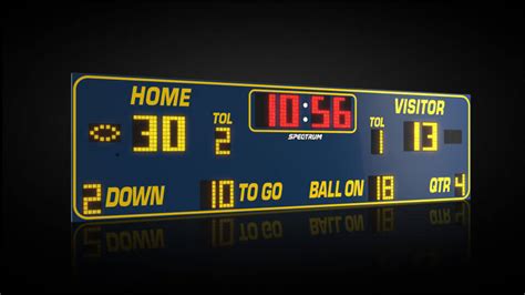 Digital Football Scoreboard With Video Spectrum Scoreboards