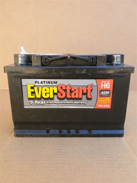 Agm Car Battery Group Size 48h6 Everstart Platinum 2019 100 With Core