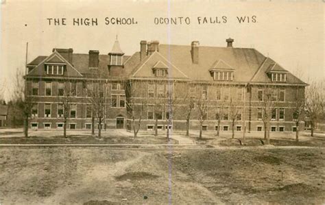 Wisconsin Wi Oconto Falls High School Early Real Photo Postcard Ebay