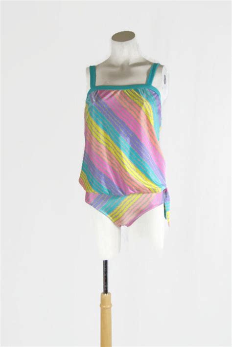 Vintage 2 Piece Womens Bathing Suit By De Weese Design Etsy