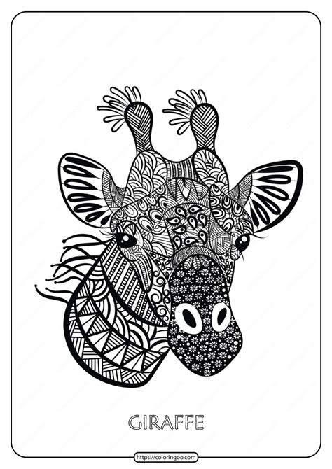 Free Printable Giraffe Mandala Coloring Page Mandala Coloring Pages