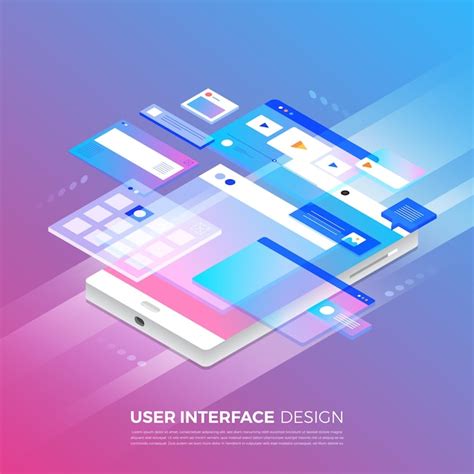 Premium Vector Isometric Illustrations Concept User Interface Design