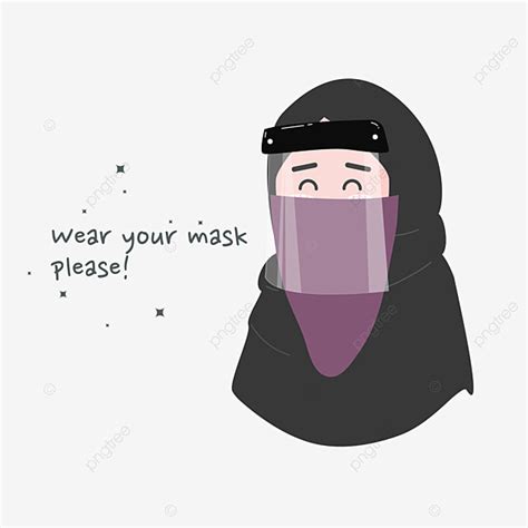 Download now search ayam jago logo vectors free download. Hijab Gambar Kartun Pakai Masker Wajah Png