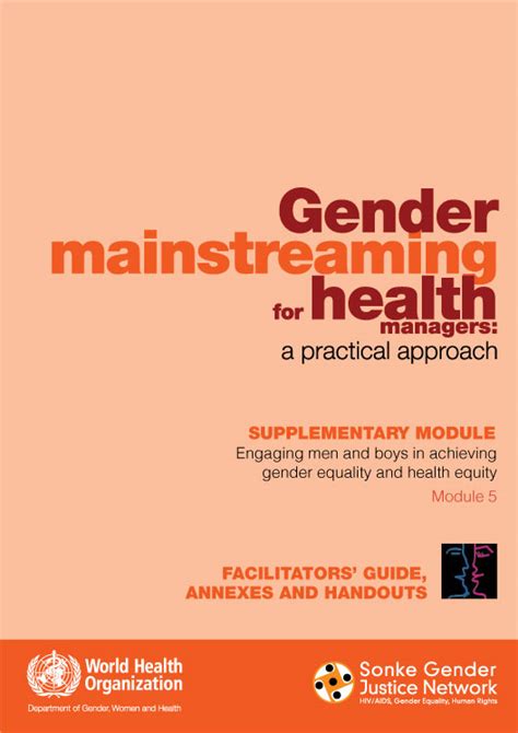 Gender Mainstreaming For Health Managers Sonke Gender Justice