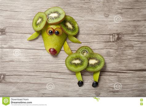 Amusing Sheep Made Of Fruits Stock Image Image Of Plank Cook 72684241