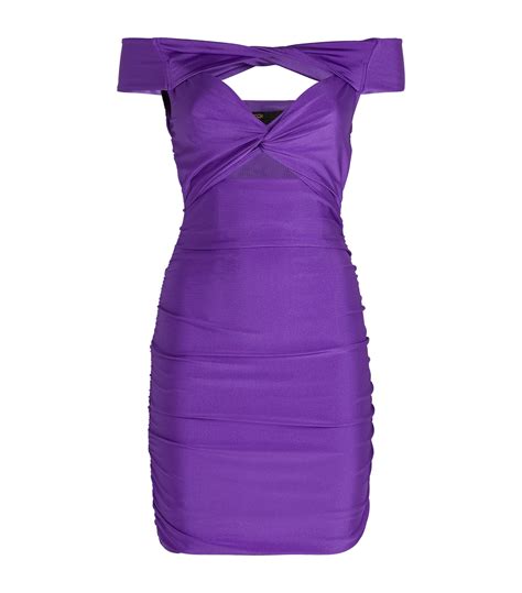Womens Maje Purple Cold Shoulder Mini Dress Harrods Uk