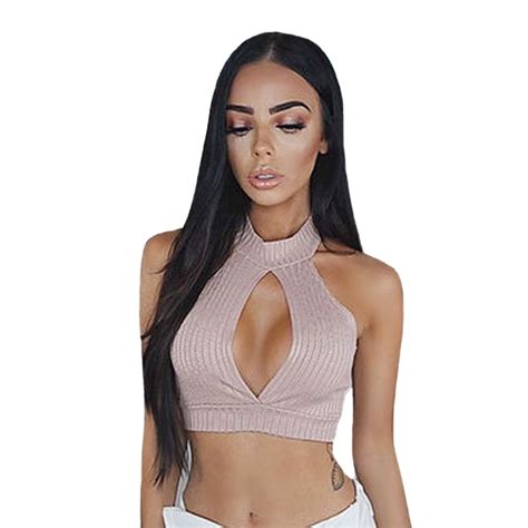 sexy fashion women tank tops off the shoulder bustier vest crop top middle hollow summer ladies