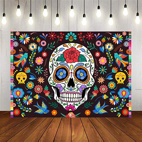 Day Of The Dead Photography Backdrops Mexican Fiesta Sugar