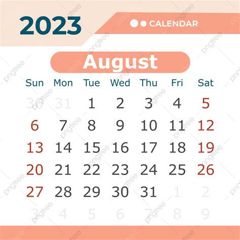 Gambar Agustus 2023 Kalender Warna Pastel Pastel 2023 Agustus Png Dan Vektor Dengan