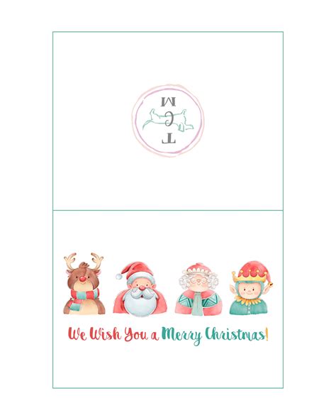 foldable christmas card printables