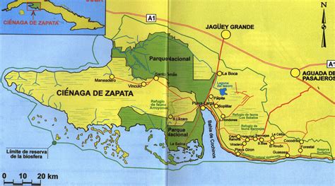 Parque Nacional De Ciénaga De Zapata Mapa Detallado