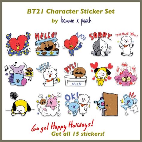 Bt21 Character Sticker Set Shopee Philippines
