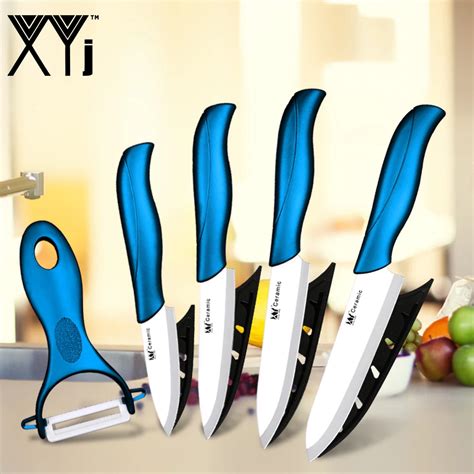 Xyj Multi Colors Kitchen Ceramic Knives Set 3 4 5 Chef Knifepeeler