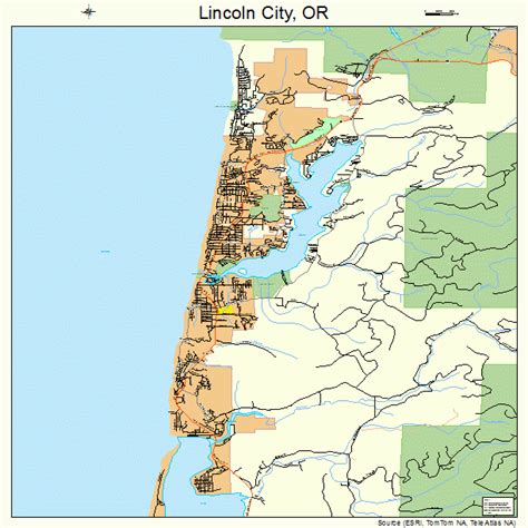 Lincoln City Oregon Street Map 4142600
