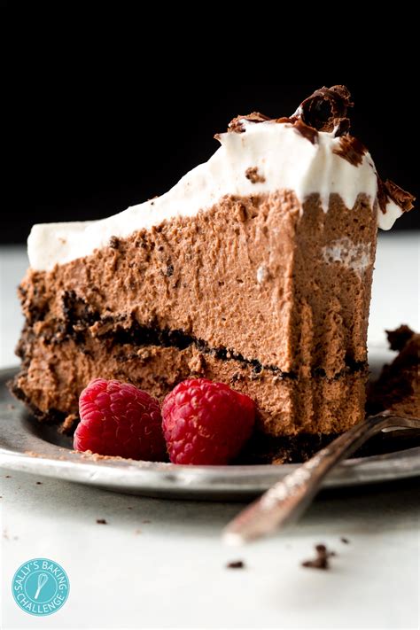Don't be alarmed by the amounts listed in the recipe. Sky High Chocolate Mousse Pie + Video - Sallys Baking ...