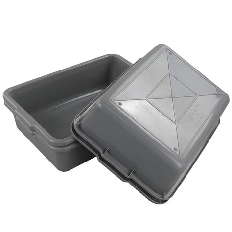 Idotry Pack Small Plastic Commercial Bus Box L Small Bus Tub Gray