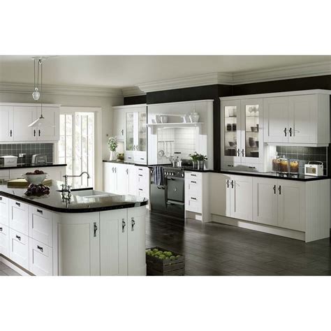 Cabinet doors & drawer fronts if you want to change the look of your kitchen but dread the idea of a major renovation, just replace the cabinet doors and drawer fronts! gresham white vinyl wrapped replacement kitchen cabinet ...