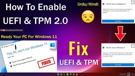 How To Enable Uefi Security Boot And Tpm 20 Install Windows 11