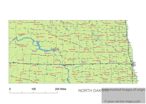 North Dakota State Route Network Map North Dakota Highways Map Cities