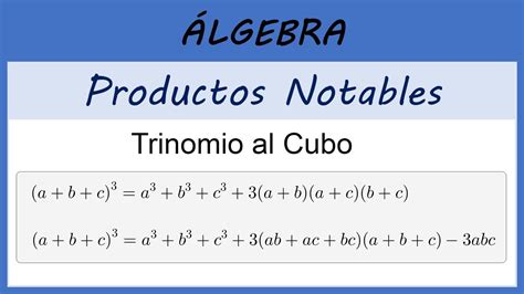 Trinomio Al Cubo 3 Ejercicios Productos Notables 30 Youtube