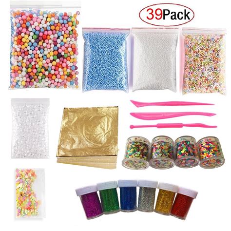 Buy Cxukun 39 Pack Diy Slime Making Supplies Kit Include Gold Leaf Foam