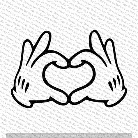 Mickey Mouse Heart Hands Svg File Cricut Design Space Etsy