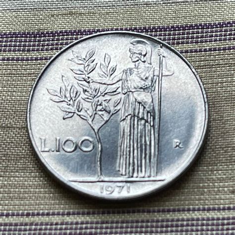 Goddess Minerva And Olive Tree 100 Lire Italy Authentic Coin Etsy