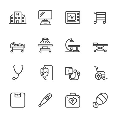 Hospital And Medical Equipment Icon Set 1263493 Vector Art At Vecteezy