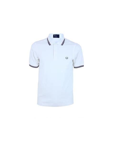 Fred Perry Slim Fit Twin Tipped Shirt In Ecru Northern Threads