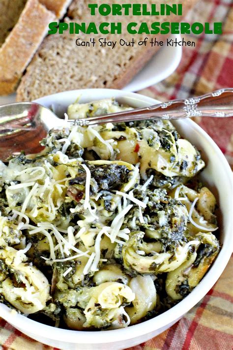 Alternatively, microwave the spinach according to the package instructions, cool for a few minutes, and press the leaves to remove the excess water. Tortellini Spinach Casserole - Can't Stay Out of the Kitchen